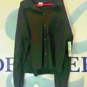 No boundaries girls, black button-down, long sleeve shirt